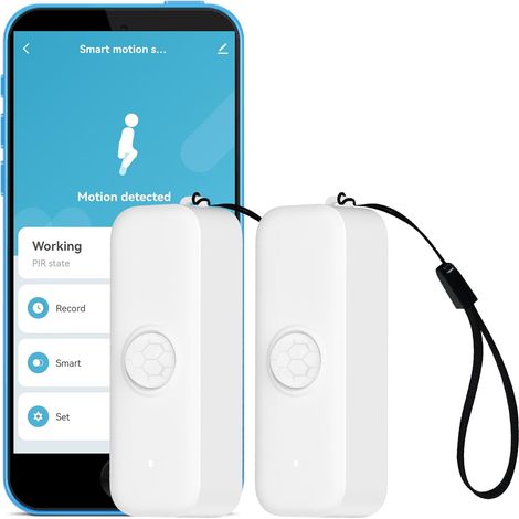 [WLAN Bewegungsmelder]Smart Bewegungsmelder PIR Infrarot Bewegungsmelder für Alarmanlage & Smart Home Automatisierung, App Fernüberwachung, Kompatibel mit Alexa (2er-Pack) (1/5)