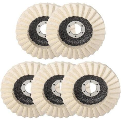 5 Pcs Disque de Polissage en Feutre de Laine, 125mm x 22,2 mm Disque Polissage Feutre, Disque Lamelle Feutre, pour Polissage Verre, Métal (1/5)