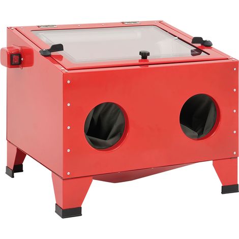 Cabine de Sablage 94,8 L Sableuse en Acier avec Éclairage LED et Pistolet Rouge 62 x 48,5 cm (1/5)