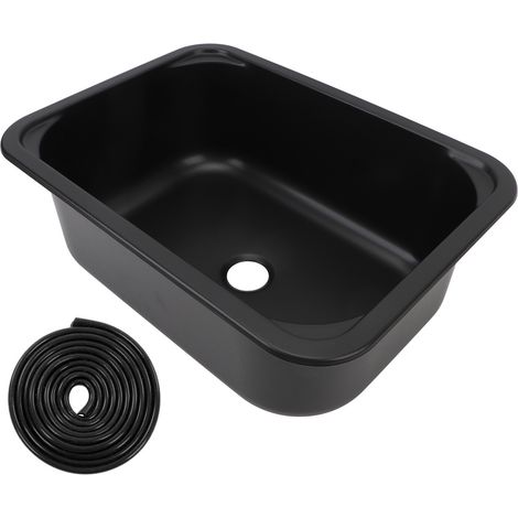 Eosnow Wohnmobil-Spüle, 12 l Fassungsvermgen, 15 x 11 5,7 Zoll, Einzelbecken aus Edelstahl mit 40 mm Abflussloch für Boot, Wohnwagen, Wohnmobil (1/5)