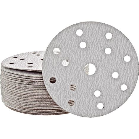Shark Disques abrasifs auto-agrippants, 150 mm, 15 trous, p. Ponceuses excentriques, Corindon normal (Lot de 50) G80 (1/5)