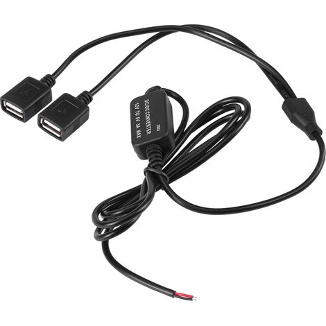 12V auf 5V 3A DC-DC-Wandler mit zwei USB-Anschlüssen und Abwärtsspannungsregler für Auto, GPS und Smartphone (1/5)