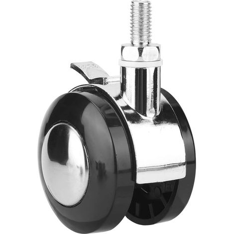 Lot de 4 Roulettes Pivotantes en alliage de Zinc Noir Pivotant à 360° Pour Chaise de Bureau avec Verrouillage de Frein,roulettes,A (1/4)