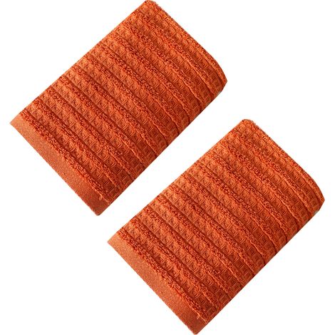 Serviettes de toilette 100 % coton, douces et absorbantes - Serviettes gaufrées pour la salle de bain - Lot de 2 serviettes à séchage rapide (1/5)
