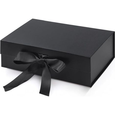 Scatola regalo con coperchio, 22 x 16 x 8,8 cm, pieghevole, design elegante con chiusura magnetica e nastro, ideale per matrimoni, compleanni, San Valentino e altre occasioni. (1/5)
