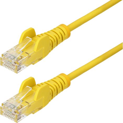 StarTech.com Câble Ethernet CAT6 Jaune Fin de 3m, Sans Accroc, 100W PoE, UTP, LSZH, Fil de Cuivre Pur 28AWG, Cordon Patch Réseau RJ45 avec Serre-Câble, Contrôlé Fluke