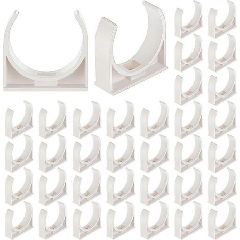 Lot de 50 colliers de serrage en U pour tuyaux PVC de 5 cm (2 pouces), supports de tuyaux, colliers de serrage pour tuyaux PEX, supports de tuyaux en plastique (1/5)