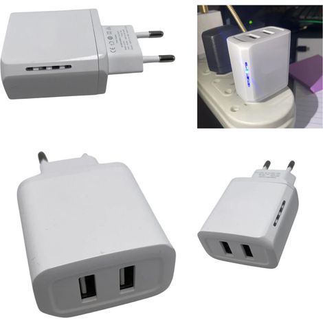 Trade Shop - CARICATOR ALIMENTER CARICABATTERIE 18W 5V-4,8A MIT DOUB ENTRATE USB Q-CD10 - (1/3)