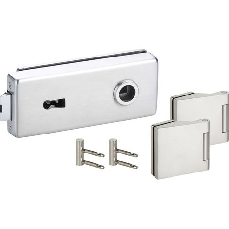 HERMAT Ganzglastürschloss-Set GENOVA 6082/6325/HZ, Edelstahl