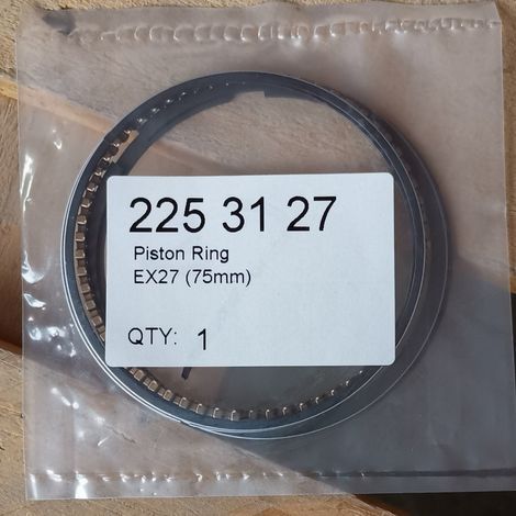 EX27 Kolbenring, 75 mm, Kolbenringbaugruppe, gewährleistet die Abdichtung des Verbrennungsgases, geeignet für Robin EX27 Motoren.