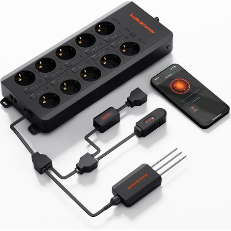 2026 Spider Farmer Genius Grow System AC10 Steckdosenleisten-Kits App-basierter Smart Strip