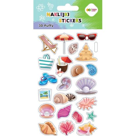 Adesivi 3D "Mare Soffice" 10x20 cm, colori allegri