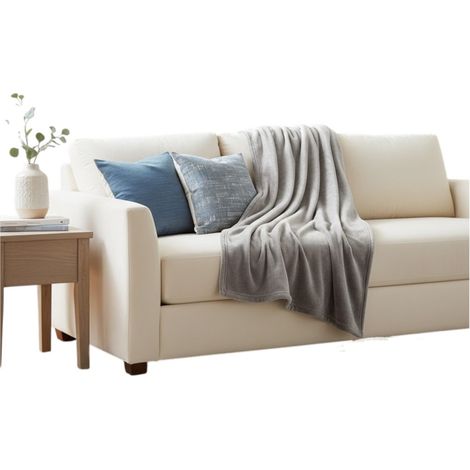 Plaid 130 x 180 cm Flanelle douceur Grise