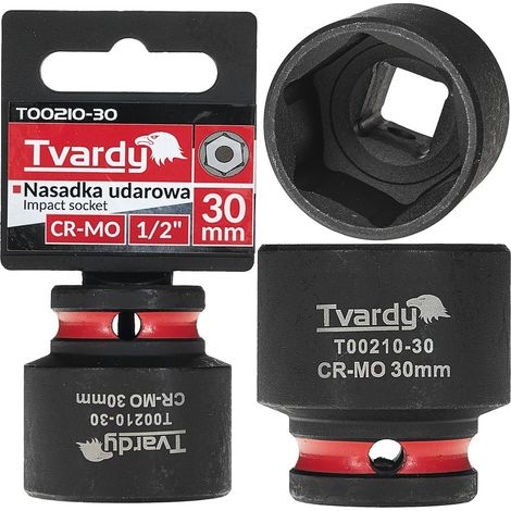 Vaso de impacto de 1/2" y 6 puntas, 30 mm, CR-MO (10/40) (1/4)