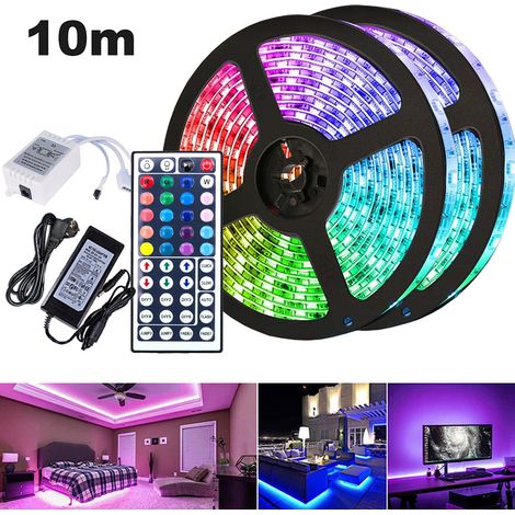 Wolketon 10M LED Streifen set . RGB LED Stripe 5050 SMD. LED Strip 30 LEDs. LED Band Nicht wasserdicht(IP20). mit 44 Tasten Fernbedienung