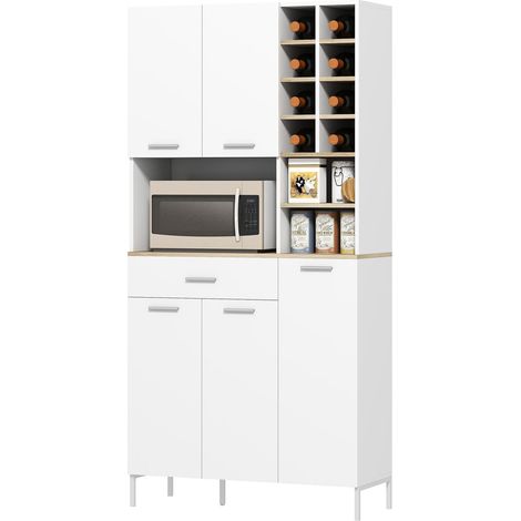 Küchenschrank mit offenen Regalen, Weinregal, weißes MDF