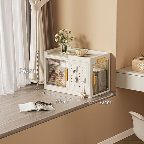 Boîte de rangement empilable, pliable et portable, légère, en plastique, pour la maison, l'école ou un dortoir (1 couche).