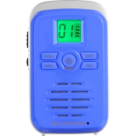 Talkie-walkie sans fil Q3 FM ABS Mini 110-240 V 400-470 MHz étanche ultra-fin, radio bidirectionnelle, bleu, prise UE