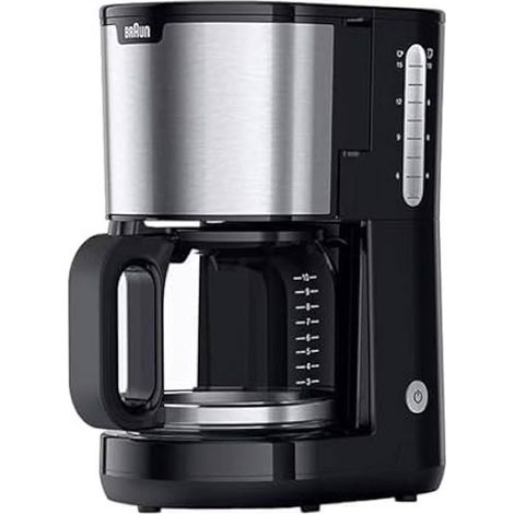 Braun KF 1500 BK Cafetière noir, acier inoxydable Nombre de tasse=10 verseuse en verre W357833