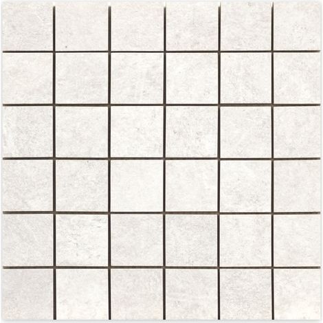 Mosaïque effet Béton Blanc Lin 30x30x0,9 cm Sorelan - Sol et mur intérieur (vendu par carton de 0,72 m²) - RO'MA CARRELAGE