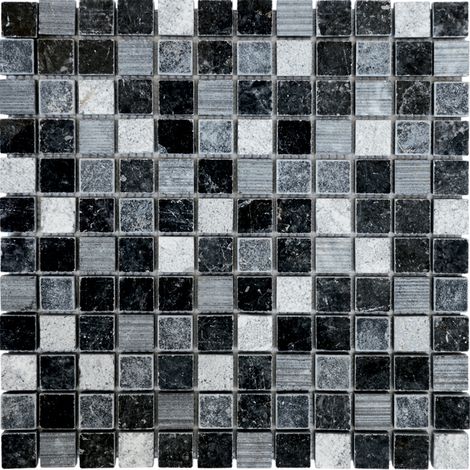 MOSAÏQUE  SURFACE NOIR 1 PLAQUE 30,5 x 30,5 CM CASA LINEA