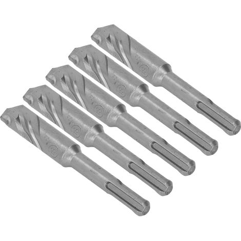 Lot de 5 forets à percussion à pointe carbure cémentée, 2 goujures, pour brique et pierre, diamètre d'ouverture 110 mm (18 mm / 0,71 po). (1/5)
