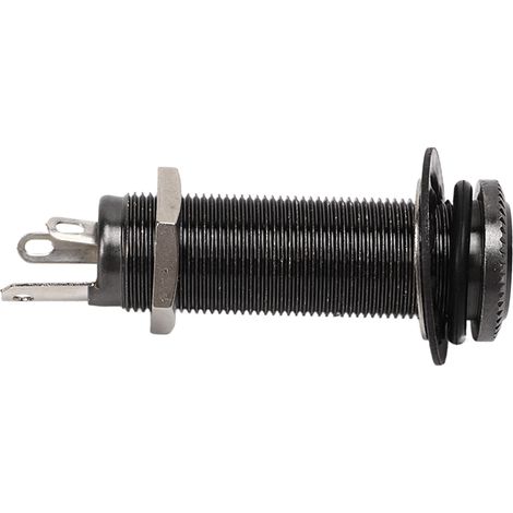 Jack fileté pour guitare, remplacement sortie droite en laiton, embase jack pour guitare électrique basse, pistolet noir, 1 pièce (1/5)