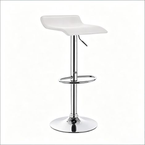 Sgabello bar girevole con anello in gomma, ergonomico, bianco