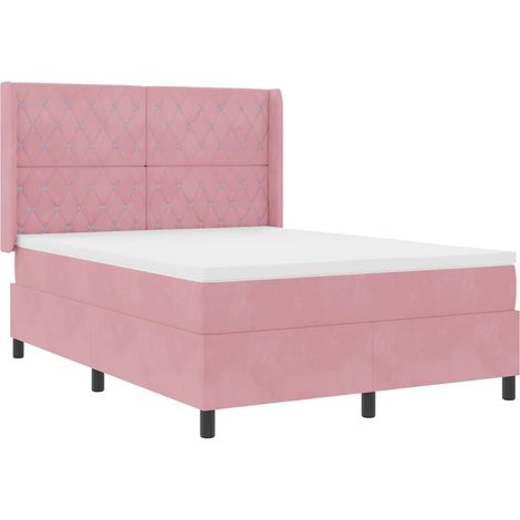 Maison Exclusive - Letto a molle con strisce LED Rosa 140 x 200 cm Velluto (1/5)