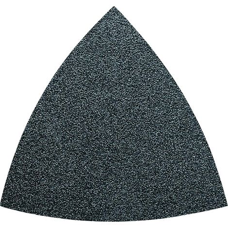 35 Feuilles abrasives, zircon grain 80, Longueur d’arête 80 mm, Condit.35 Pce, pour les surfaces dures comme les vernis clairs ou le métal. Non perforées, fixation auto-agrippante. (1/5)