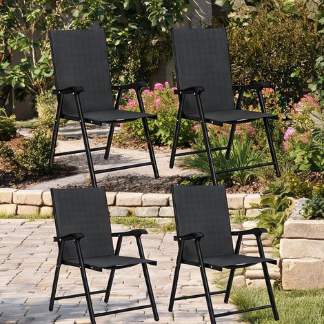 SunJet Chaise de jardin, siège extérieur, 4 chaises jardin pliantes - Réf. 1DAP8HY0X41E (1/5)