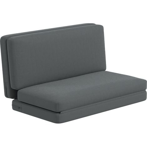 JSSEVN - 3-in-1-Schlafsofa: Bequemer Sessel, Gästematratze und Sitzkissen (Breite 138 cm, Dunkelgrau) (1/5)