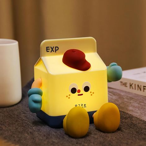 Veilleuse Enfant, Veilleuse en Carton de Lait, Veilleuse Bébé Pour Luminosité Réglable/Fonction de Timing/USB Rechargeable, Chevet Veilleuse en Silicone Pour Enfant Adulte (1/5)