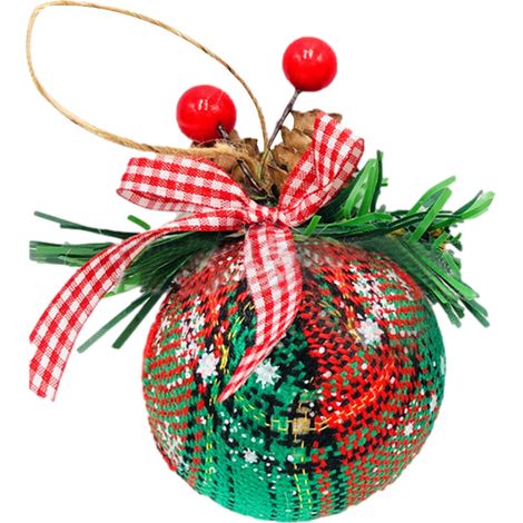 Ornement De Boule De Noel En Tissu Sur mousse, Accessoire Decoration Arbre De Noel Et Affichage Fenetre (1/2)