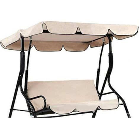 (Beige, 195 x 125 x 16 cm) Sunshade for balcony, covers for outdoor garden swing, outdoor waterproof awnings, swing sunshade (1/5)