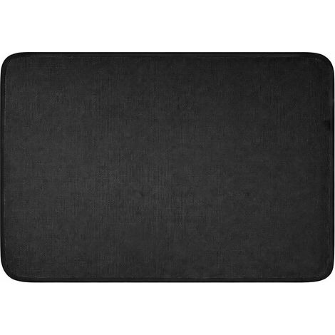 Tapis résistant à la chaleur - 40 x 60 cm - Tapis de protection thermique - Antidérapant - Fibre de verre - Silicone - Pour friteuse à air chaud, micro-ondes, plan de travail - Noir (1/5)