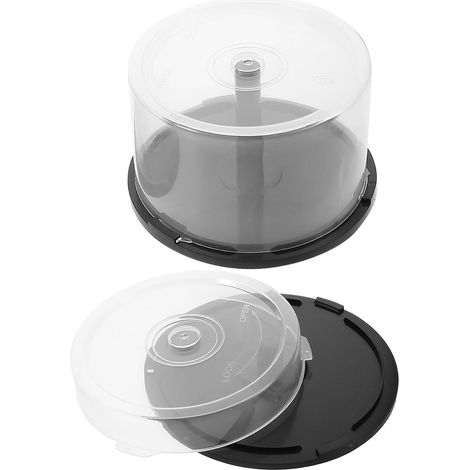 Lot de 2 Seaux Vides pour Porte-disques CD Dvd en Plastique, Grosse Capacité Portable, Design Simple pour Rangement Bureau ou Étagère (1/5)