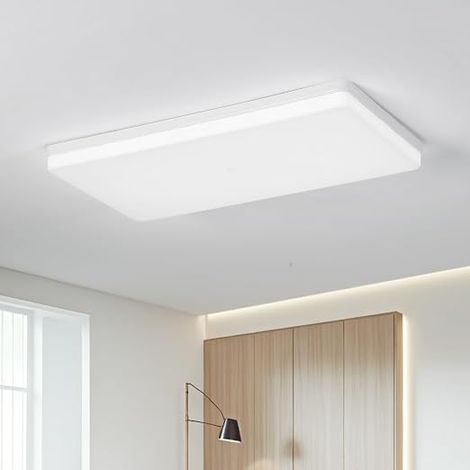 LED Ceiling Light, 50 x 25 cm, 60 W Modern Rectangular Ceiling Light, 6500 K, for Living Room, Bathroom, Kitchen, Bedroom, Corridor, Office, 6800LM (1/5)