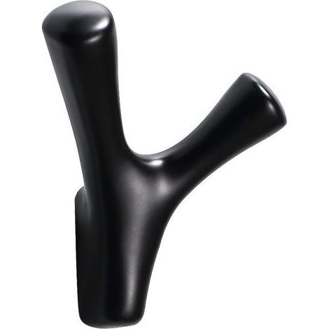 Lot de 3 patères murales modernes en métal - Noir mat - Pour garde-robe et salle de bain (1/4)