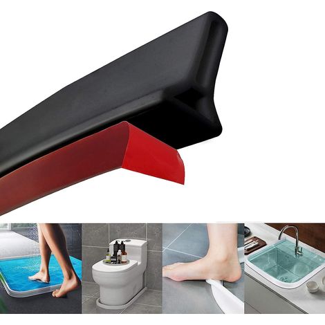 ZOLGINAH Barrière de douche pliable et système de rétention pour barrage d'eau et maintient l'eau à l'intérieur du seuil (1/5)