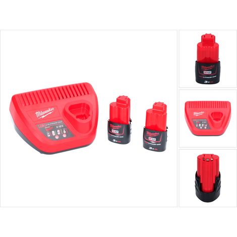 Milwaukee M12 NRG-302 Akku Starter Set 2x 12 V 3,0 Ah / 3000 mAh Li-Ion Akku ( 4933451902 ) + M12-C12C Ladegerät (1/5)