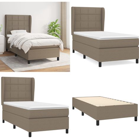Boxspringbett mit Matratze Taupe 90x190 cm Stoff - Boxspringbett - Doppelbett - Bettenrahmen - Lattenrost - Liegekomfort - Home & Living (1/5)
