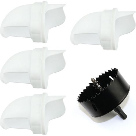 VURAHOME - Mangeoire Poules Plastique Mangeoire Poules Automatique, 4 Ports DIY Mangeoire à Poulet Kit [Anti-Gaspillage] [Anti Nuisible] Abreuvoir a Poules Mangeoire Poussin pour Seaux Tonneaux Bacs (1/5)