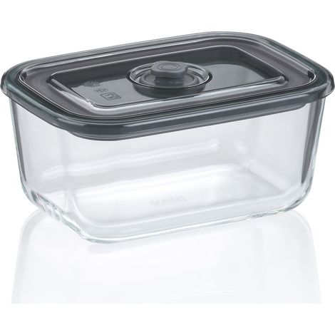 Contenitore per alimenti, vetro borosilicato/plastica, 0,75 l, 16,5 x 11,5 x 7,5 cm / Kela (1/3)