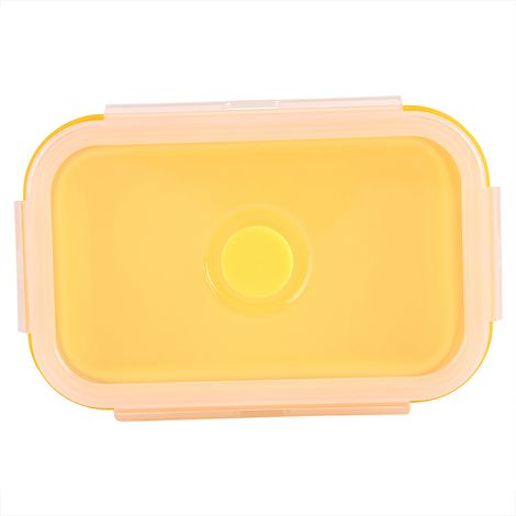 500 ml faltbare Silikon-Lunchbox-Schüssel, tragbar, gelb (1/5)