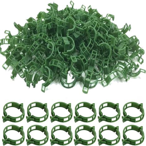 Tomatenclips aus Kunststoff zur Unterstützung von Pflanzen im Garten, hergestellt aus strapazierfähigem Material und mit einem einfach zu bedienenden Mechanismus, wiederverwendbar und sicher befestigt