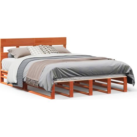 Maison Exclusive - Letto senza Materasso Marrone Cera 150x200 cm in Legno di Pino