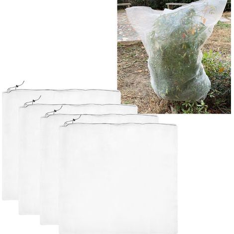 Lot de 4 Sacs de Protection en Filet pour Plantes, Arbres et Légumes – 75 x 80 cm, pour Jardin et Serre (1/5)