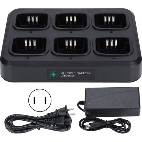 Sechsfache Schnellladestation für Motorola-Funkgeräte, 110–240 V Multi-Geräte-Akkuladegerät mit US-Stecker