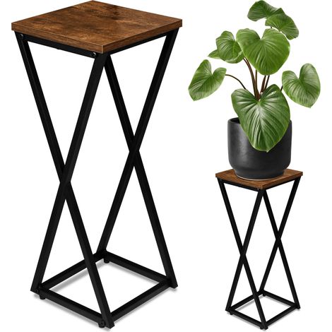 KONEL RUSTIC Loft-Blumenständer, schwarz, 62 cm